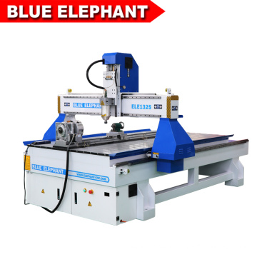Blue elephant 1325 4 axis cnc router round wood carving machine with CE certified
